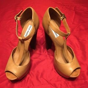 Steve Madden Dyvine Platforms - Cognac Leather